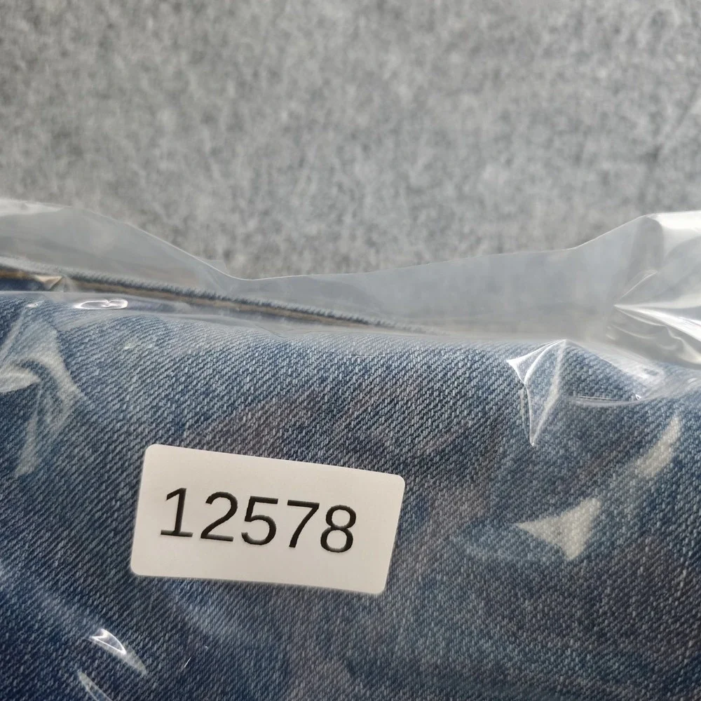 Lucky Brand High Rise Mom Jeans Drew 6/28 Ankle Blue Button Fly Denim Raw Hem
